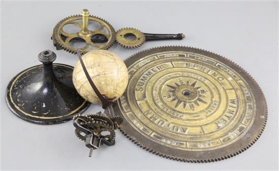 Parker and Hadley orrery with a 3 inch terrestrial E. Schotte & Co., Berlin globe,